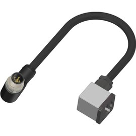 M12 A-Coded 3-PIN Male Angled to Valve Connector, Pack of 1, MFR: 2305689