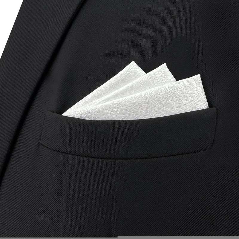 SHLAX&WING Pañuelo De Bolsillo Para Hombre Blanco Color Sólido Cachemir