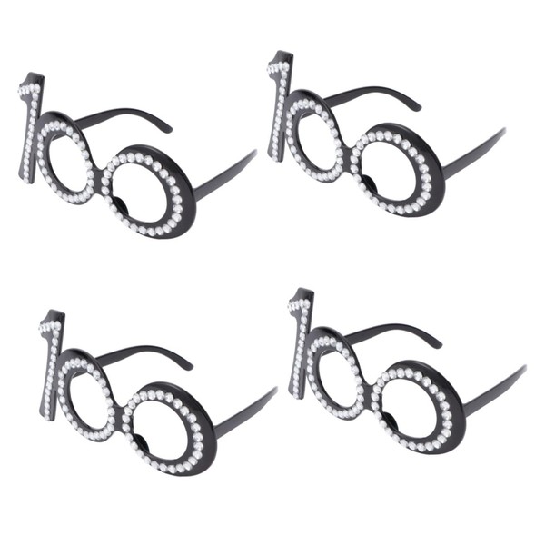 ABOOFAN 4 Pcs Birthday Party Decorations Oversized Red Glasses Numbers