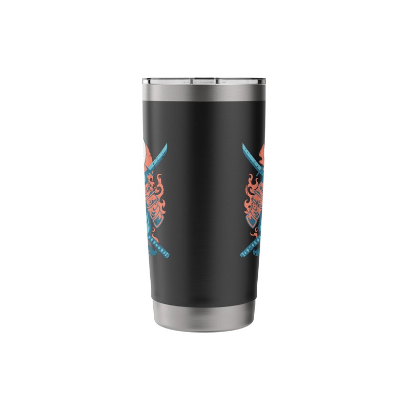 Oni Demon Katana Samurai Fire Mask Stainless Steel Insulated Tumbler