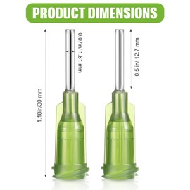 Honoson 150 Pieces Industrial Blunt Tip 1/2 Inch with Luer Connector Dispensing Needles Adhesive Glue Dispensing Blunt Tip(Green)