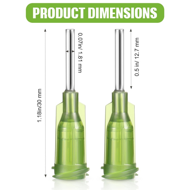 Honoson 150 Pieces Industrial Blunt Tip 1/2 Inch with Luer