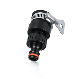 ABAZO Universal Adapter Tap Garden Hose - Adjustable 13 mm - 15 mm - Tap Hose Adapter - Tap with Quick Connector for 1/2 Inch and 3/4 Inch Hoses - Leak-Proof - Durable