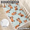 Winpema Red Little Raccoon Baby Crib Sheets Fitted Crib Sheets