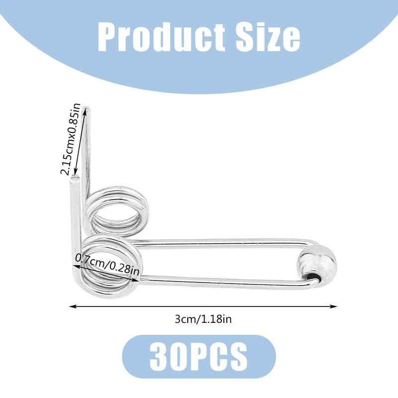 SUPERFINDINGS 30PCS Double Return Torsion Spring Wire Diameter 1.2mm Perm