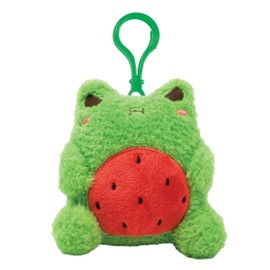 Cuddle Barn PlushGoals - Mini Watermelon Wawa Clip Super Soft Cute Kawaii Froggie Collectible Stuffed Animal Plush Toy Keychain Bag Charm, 4 inches