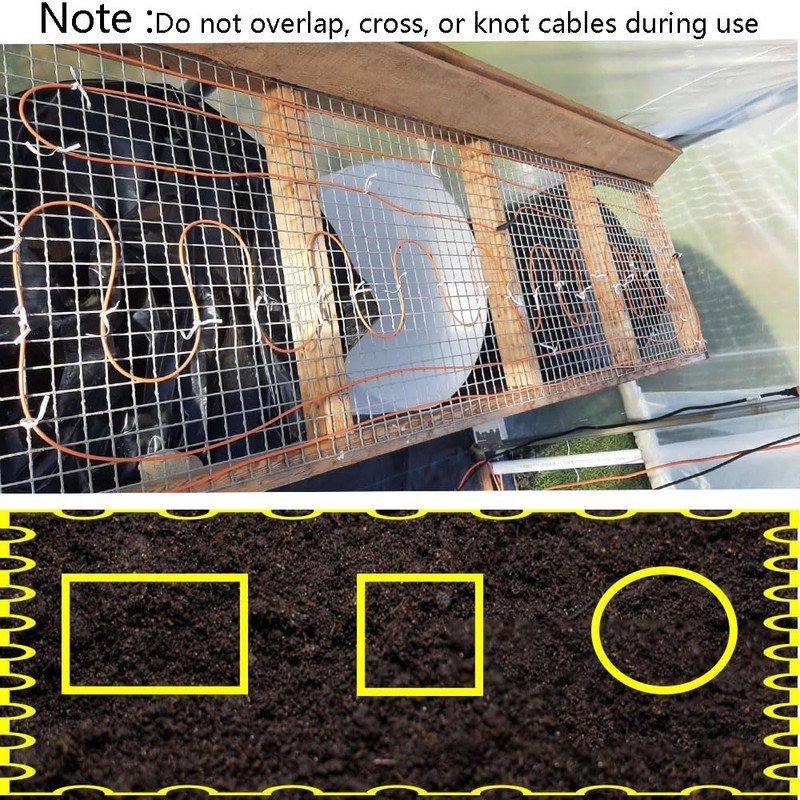 TAFALAA Soil Heating Cable for Greenhouse, 49Ft, Black, Energy Efficient,