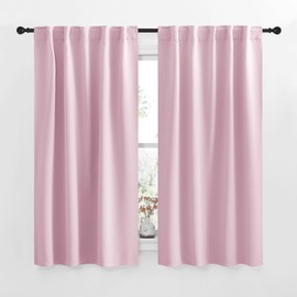NICETOWN RV Curtains for Camper Windows - (Baby Pink Color) 34x54 Inch, 2 Panels Set, Thermal Insulated Room Darkening Blackout Drapes/Draperies with Rod Pocket & Back Tab for Half Window