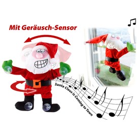Infactory Singing and Dancing Santa Claus with Suction Cups and Sound Sensor