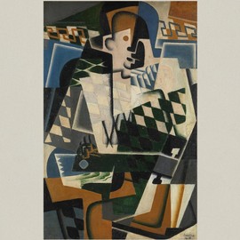 CafePress Harlequin With A Guitar, 1917 Canvas Tote Top Zipper Closure