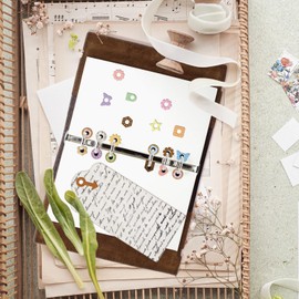 GLOBLELAND Page Tab Hole Reinforcement Cutting Dies for DIY Scrapbooking Metal Geometric Craft Designs Die Cuts Embossing Stencils Template for Paper Card Making Decoration Album