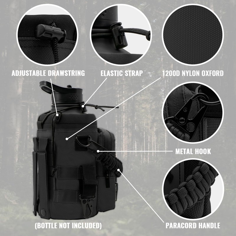 NATURE PIONEOR 32 64 128oz Tactical Water Bottle Pouch, Multi-Function