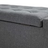 HOMCOM Linen Storage Ottoman Bench Storage Chest Tufted Ottoman Cube