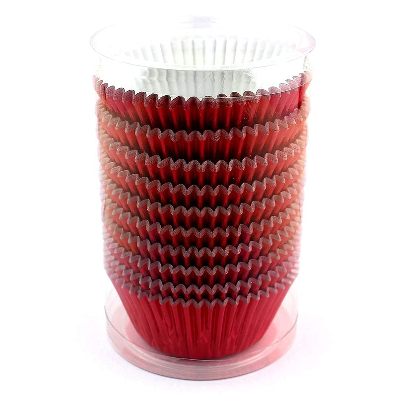 Xlloest Foil Cupcake Liners Baking Cups Paper Standard Red, 200
