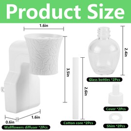 moonoom 2 Pack WallFlower Fragrance Oil Plug in Diffuser- Wall Fragrance Diffuser Plug- Rotary Plug Design Wallflowers Diffuser with 2 Empty Bottles for Home Office Spreading Scent