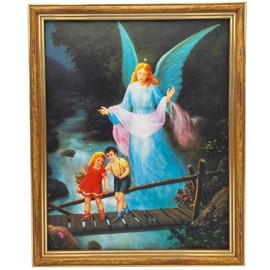 Lunexus Guardian Angel Wall Picture 27 x 22 cm - Angel Children Bridge - Blessed