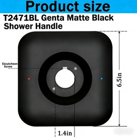 T2471BL Matte Black Shower Handle Compatible with Moen Genta LX Posi-Temp Valve Trim Kit, Fit for Moen 2510/2520/2570/2580/2590 Pressure Balanced Valves, Non-Corrosion