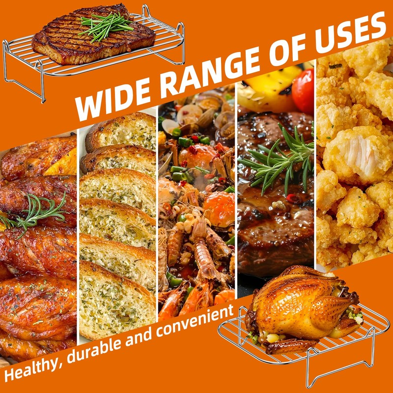 HONYAO Hot Air Fryer Accessories Stackable Cooking Grate for Dual