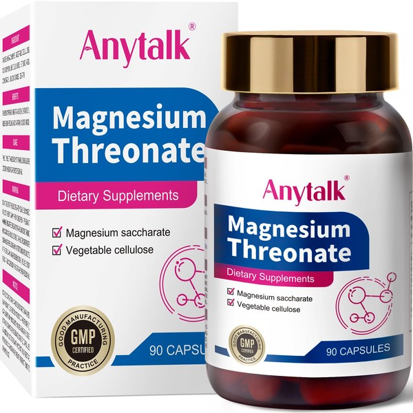ANYTALK ANYTALK Magnesium L-Threonate, Brain Supplements for Memory and Focus,
