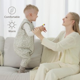 Mosebears Baby Sleep Sack with Feet，Baby Winter Sleep Sack for Toddler Thicken 2.5 TOG (6-18 Months, Baby Height 28-34 inches)