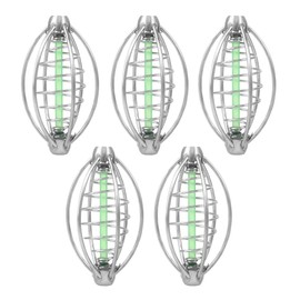 POFET Pack of 5 Fishing Inline Feeder Set, Fishing Bait Feeder, Stainless Steel Fishing Bait Cage 6 cm, Fishing Basket Set