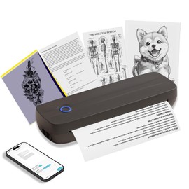 Portable Thermal Printer Wireless for Travel, Supports 8.5" X 11"US Letter/A4/A5/4in/3in/2in Thermal Paper, Bluetooth Inkless Printer Compatible with iOS, Android & Laptop for Office, School, Vehicle