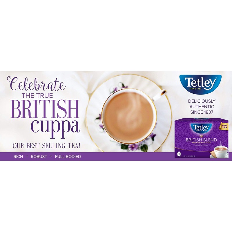 Tetley British Blend Premium Black, 80 Count Tea Bags