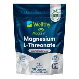 🧠 Wellthy Magtein® L-Treonato de Magnesio | Memoria, Enfoque & Relajación 🌙 – 90 Cápsulas