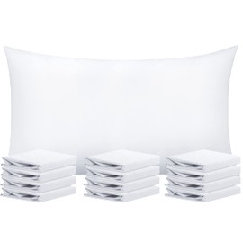 NTBAY 12 Pack 100% Brushed Microfiber King Pillowcases, Super Soft and Cozy, Wrinkle, Fade, Stain Resistant with Envelope Closure Pillow Cases, 20x36 Inches, White