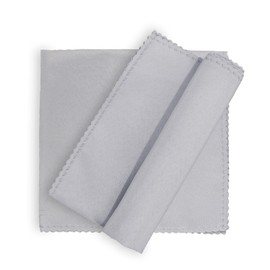 BIT.FLY Cloth Napkin - Set of 20 Polyester Napkins with Lace 48x 48CM for Restaurants Hotels Banquets Weddings, Silver Grey