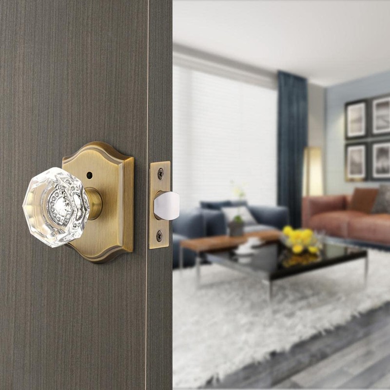 Gobrico Privacy Door Knobs Crystal Door Locksets Without Key Bath/Bed