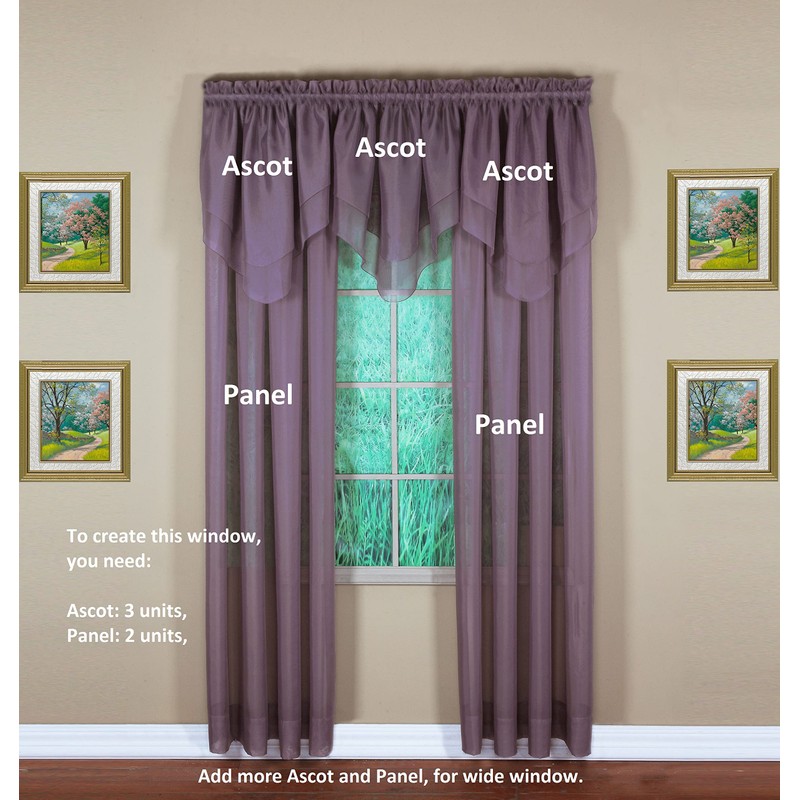 Today's Curtain Emelia Original Voile Panel 95", Amethyst, 60" W