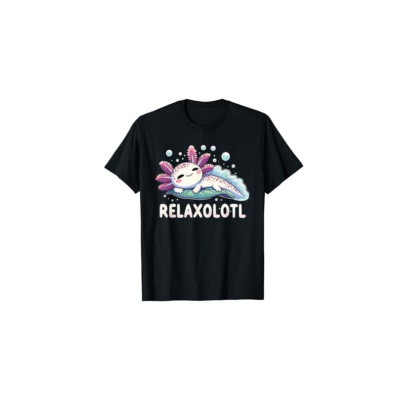 Relaxolotl Axolotl Lovers Cute Animals Relaxing Cute Axolotl T-Shirt, black