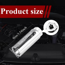 WINUERK Oxygen Sensor Socket with Side Wire Cutout, 3/8'' Inch Drive x 7/8'' (22mm) Oxygen Sensor Remover Tool, Chrome-Vanadium Steel with Side Wire Gate fits All Vehicle O2 Removal and Installation