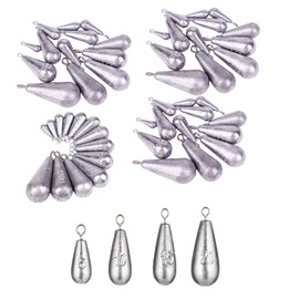 50 Pieces Fishing Drop, Ground Lead Fishing Pear Lead Fishing Lead Fishing Set Lead Weights Fishing Carp Lead Fishing Accessories Teardrop Fishing Lead Base Lead 5g/10g/15g/20g