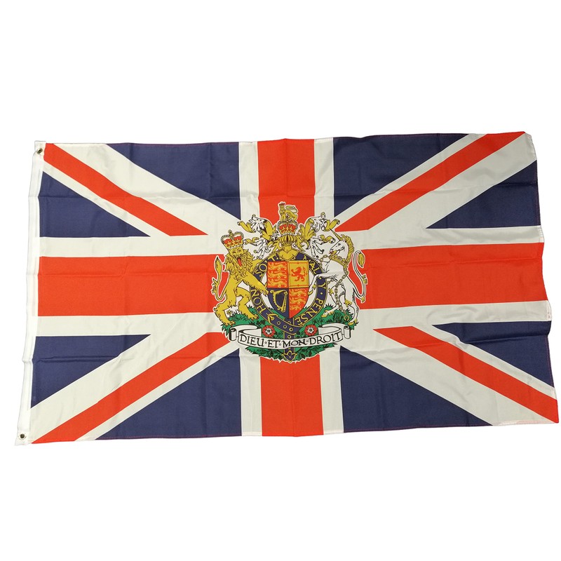 NWFlags Union Jack with Crest Flag 5ft x 3ft 75d
