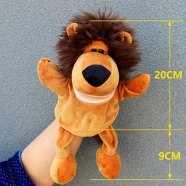 LOMTRATS Hand Puppets for Kids, Toddler, Includes Wolf, Tiger, Lion, Monkey with Legs, Perfect for Storytelling, Teaching, Preschool, Birthday Gifts (Moving Open Mouth)