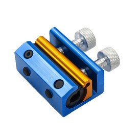 MUQIDA Cable Lubricator, Aluminum Double-Headed Wire Luber Tool for Brake Line Lubrication, Cable Luber Oiler Twin Clamp for Motorcycle Scooter Bike ATV, Motorcycle Accessories (Blue ＆ Golden)