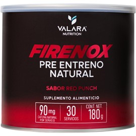 Valara Firenox Pre Entreno Natural - Sabor Ponche - Preworkout a base de betabel - 180g