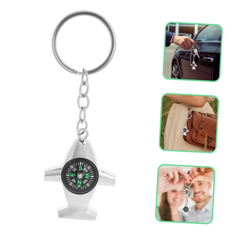 CORHAD Planet Keychain Compact Portable Compass Pendant Key Chain Creative