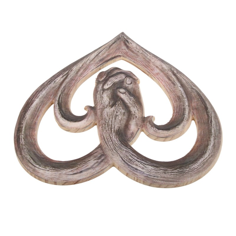 Wooden Sculpture Wall Art Handshake Craft Statue for Home Office