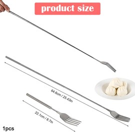 Telescopic Fork ，Stainless Steel Telescopic Fork，Stainless Steel Extending Fork (63cm) for Dinner, Fruit, Dessert, and Barbecue (8.7 to 24.8 Inches)