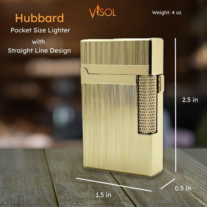 Visol Hubbard Traditional and Torch Flame Refillable Gas Lighter, Flint