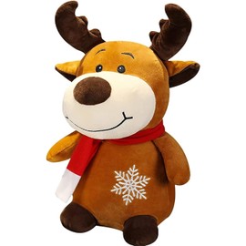Santa Claus Plush Toy, 12" Santa Claus Stuffed Toy, Christmas Plush Toys Xmas Decoration Indoor (Reindeer)