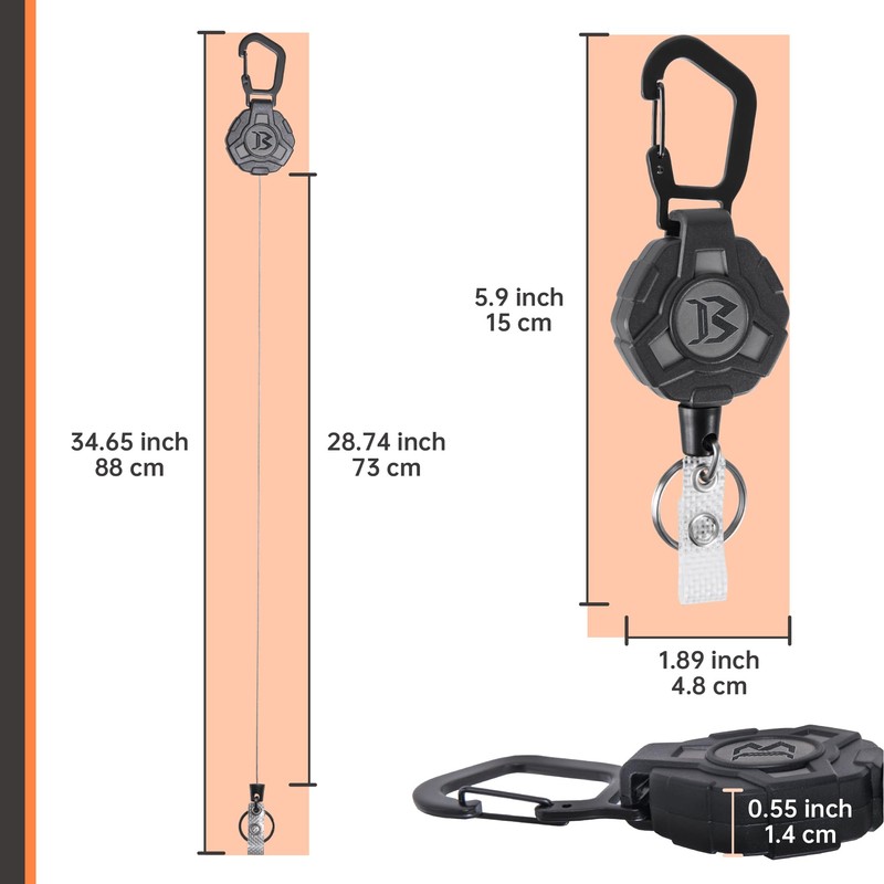 Bemece 2 Pack Retractable Keychain, Retractable Lanyard includes Key Belt