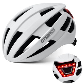 GTSBROS Mountain Bike Helmet with USB Rechargeable Rear Light - Lightweight Bicycle Helmet for Men Women,Adjustable Cycling Helmet for Adults Youth Mountain & Road Biker