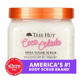 Tree Hut Coco Colada Shea Sugar Scrub, 18 oz, Ultra Hydrating and Exfoliating Scrub for Nourishing Essential Body Care