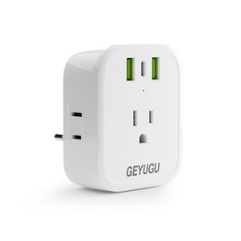 European Plug Adapter, Adapter Europe to Canada with 4 AC Outlets 2 USB Ports 1 USB C Port(PD20W) Travel Adapter for Italy,Greece,Israel,France, Spain