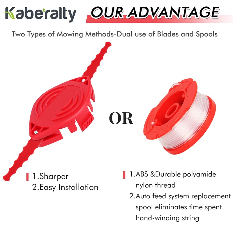 Kaberalty CMZST0653 CMZST065 Trimmer Head Blades Spool line 30ft 0.065"