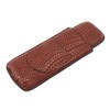 Cigar Case Holder Elegant Vintage Style Woven Pattern Leather Portable